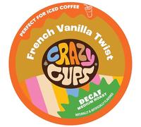 Lot de 22 capsules de café à saveur vanille française - Capsules décaféinées françaises torsadées pour machines à café Keurig K Cup