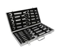 Lot de 22 clés à cliquet 6-32 mm chrome-vanadium - Jeu de clés à cliquet professionnelles avec articulation, clés mixtes et polygonales dans un coffret de rangement | Couple puissant pour voiture et