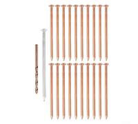Lot de 22 clous tueurs d'arbre en cuivre de 8,9 cm avec foret pour enlever les souches et les racines, matériau robuste en cuivre pur, application facile, utilisation en extérieur et jardin