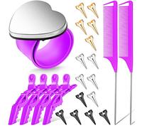 Lot de 22 coussins magnétiques à coudre pour poignet avec outils de tressage, peigne queue de rat en acier inoxydable, pince crocodile à dents larges, anneau de séparation pour cheveux (violet)