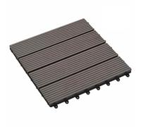 Lot de 22 dalles de terrasse 30 x 30 cm WPC marron foncé pour une surface totale de 2 m², système de clic imperméable, idéal pour balcon et salle de bain