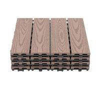 Lot de 22 dalles de terrasse, système à clic, résistantes aux intempéries, en bois composite, panneaux de terrasse en WPC, 30 x 30 cm, 20 mm, pour balcon et terrasse