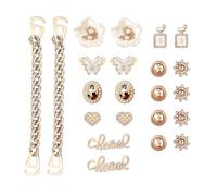 Lot de 22 Décorations de Chaussures en Forme de Fleur en Diamant - Boucles et Accessoires Tendance pour Sandales avec Trous - 2-3cm