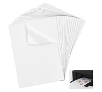 Lot de 22 feuilles A4 de papier autocollant en vinyle imprimable imperméable pour imprimantes à jet d'encre et laser Blanc