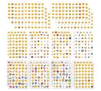 Lot de 22 Feuilles d'Autocollants Smiley, Émoticônes Amusants pour Décoration Carnet Notes et Incitation pour Enfants