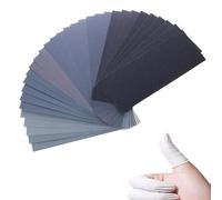 Lot de 22 feuilles de papier abrasif fin de 120 à 20 000 avec 3 doigtiers, grain assorti, assortiment de papiers abrasifs pour voiture, bois, métal, meubles 23 x 9,1 cm