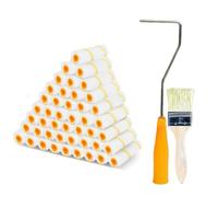 Lot de 22 mini pochettes de rouleau de peinture et cadres - En microfibre à poils courts de 10 cm - Avec brosse - Mini pochettes de rouleau de peinture pour travaux de peinture et décoration - Surface