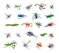Lot de 22 modèles d'insectes simulés - Éducation de la conscience des animaux - En plastique - Pour la décoration de fête, la sensibilisation aux insectes des enfants