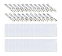 Lot de 22 porte-cartes transparents avec clip - Porte-badges nominatifs - Porte-carte d'identité transparent avec 22 clips pour cartes d'étudiant, cartes de bus, cartes de crédit