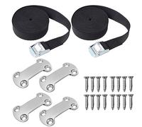 Lot de 22 sangles d'arrimage de refroidisseur/batterie pour bateau - Sangle de maintien de boîte de batterie avec boucle à came en acier inoxydable - Support et vis SS - Sangle de fixation pour