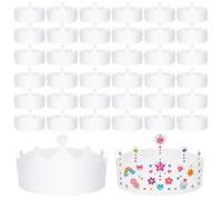 Lot de 220 couronnes vierges en papier blanc pour fête d'enfants