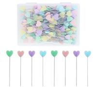 Lot de 220 épingles à coudre longues en forme de cœur pour bricolage, couture, bricolage (multicolore)
