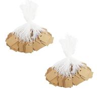Lot de 220 étiquettes en papier kraft marron avec cordon pour bijoux, vêtements, cadeaux, artisanat (marron)