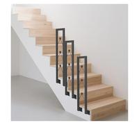 Lot de 220 rampe d'escalier en fer forgé antidérapant avec vis Idéal pour terrasse, balcon, garage, couloir Design en forme de U Noir