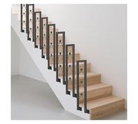 Lot de 220 rampe d'escalier en fer forgé antidérapant avec vis pour terrasse, balcon, garage, couloir - Noir