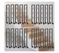 Lot de 220 rampes latérales antidérapantes en fer forgé avec vis pour terrasse, balcon, garage, couloir - Noir