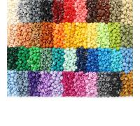 Lot de 2200 plaques rondes 1 x 1 pièces MOC - 44 couleurs - Briques transparentes multicolores - Points en vrac - Compatible avec 4073