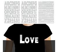 Lot de 222 lettres réfléchissantes thermocollantes en vinyle - 5,1 cm et 2,5 cm - Pour maillots de sport, t-shirts, vêtements, impression de slogans, travaux manuels, décoration