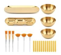 Lot de 23 accessoires d'esthéticienne pour le visage, pinceaux applicateurs de masque facial, kit de mélange de masque facial pour femmes, outils pour soins de la peau (doré, taille : multitaille)