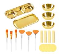 Lot de 23 accessoires esthéticiens pour soins du visage comprenant des bols, des brosses, des éponges condensées, des soins de la peau experts