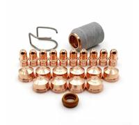 Lot de 23 accessoires pour brûleur plasma A101 - Pièces de rechange - Électrodes en cuivre - Buses - Anneau à gaz - Couvercle de protection - Tube à ressort pour coupe-plasma - Durable - Résistant à