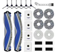 Lot de 23 accessoires pour ECOVACS DEEBOT T30 PRO Omni, 2 brosses principales, 4 sacs à poussière, 4 filtres HEPA, 6 lingettes, 6 brosses latérales, 1 brosse de nettoyage
