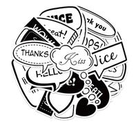 Lot de 23 autocollants en vinyle avec texte à bulles, motif dessin animé, esthétique, étanche, pour téléphone, ordinateur portable, bouteille d'eau, journal, adolescents, garçons et filles