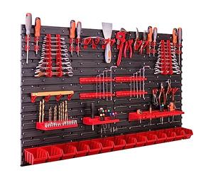 Lot de 23 boîtes à outils empilables - 117 x 78 cm - Avec porte-outils - Étagère murale - Système de rangement - Boîtes de rangement - Plaques murales extra solides - Étagère de rangement extensible