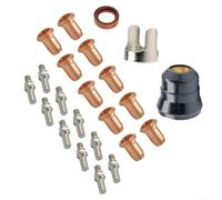 Lot de 23 buses et électrodes de torche de coupe plasma industrielle en alliage de cuivre pour port de fret TI-PC65 iPT-65 65 Code de modèle 59164 et 59182