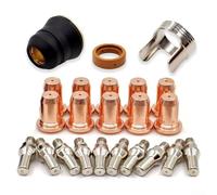 Lot de 23 consommables pour torche de coupe plasma IPT-60 PT-60 IPT-40 PT40 comprenant 10 buses, 10 électrodes, capuchon de bouclier colonne et anneau avec performance stable pour