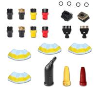 Lot de 23 d’Accessoires pour Nettoyeur Vapeur Kärcher SC1 SC2 SC3 SC4 SC5 EasyFix, Bonnettes Microfibre, Brosses Nylon & Laiton, Buses Jet, Suceurs, Joints de Rechange