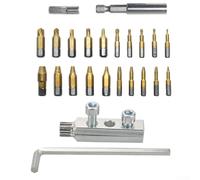 Lot de 23 extracteurs de boulons cassés pour démontage de vis dénudées, forets et extracteurs en acier rapide avec support d'extension et adaptateur de douille, compact