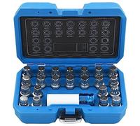 Lot de 23 outils de démontage d'antivol de jante en acier chrome-molybdène avec 22 inserts et douille de force pour véhicules VAG dans une mallette pratique BMC, idéal pour l'atelier et le garage