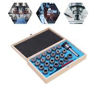 Lot de 23 Pièces Pinces de Serrage ER40 M16 - Coffret pour Tour et Fraiseuse - Accessoires de Mandrin 4-26mm - Kit de Serrage