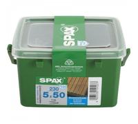 Lot de 230 vis inox tête cylindrique torx SPAX, Diam.5 mm x L.50 mm G