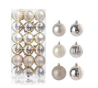 Lot de 24/36 boules de Noël de 3/4 cm à suspendre for sapin de Noël, décoration d'intérieur, accessoires de fête(Champagne 4CM 36pcs)