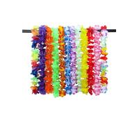 Lot de 24/48 Colliers Fleurs hawaïennes Multicolores, décorations fête, Tropicales, Fournitures d'été sur la Plage(48pcs)