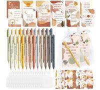 Lot de 24/96 carnets de gratitude positive, style bohème avec stylos, sacs en organza, étiquettes de remerciement, carnet de motivation pour femme, adulte, fête, collègue de travail