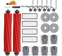 Lot de 24 Accessoires de Rechange Compatibles avec Roborock QV35A / QV35S / QR798 / QR598 Robot Aspirateur, 2 Brosses Principales, 6 Brosses Latérales, 4 Filtres, 6 Sacs à Poussière, 4 Serpillières