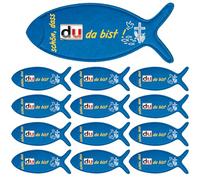 Lot de 24 adorables sacs à chocolat en feutre en forme de poisson pour communion, confirmation, anniversaire, baptême, communion (bleu)