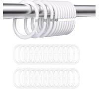 Lot de 24 Anneau Rideau de Douche en Plastique, C Crochet Rideau Douche, Anneaux Rideaux Douche pour Salle de Bain, Chambre à Coucher, Dressing