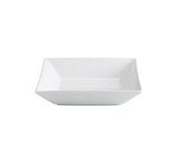 Lot de 24 assiettes creuses carrées LEA, plat à soupe pâtes desserts en porcelaine blanche - Longueur 20 x largeur 20 x x hauteur 4 cm - -