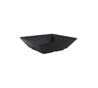 Lot de 24 assiettes creuses carrés DENA, service de table en porcelaine noir - Dimensions: 17.5 x 17.5 x 5 cm