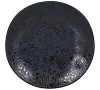Lot de 24 assiettes DENA de présentation, Assiette plate à steak occidental en porcelaine noir - Diamètre 15 x hauteur 1,5 cm Noir