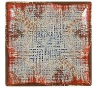 Lot de 24 assiettes LUNA carré, plats de Service de Table creuses pour desserts, salades et gâteaux en Porcelaine multicolore - VISIODIRECT - Multicolore G