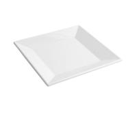 Lot de 24 assiettes plates carrées LEA 188g , plat à service à pâtes desserts en porcelaine blanche - L 15,2 x l 15,2 x x h 1,7 cm