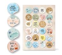 Lot de 24 autocollants avec dictons de motivation, autocollants avec dictons de motivation, petits cadeaux, à coller, adultes et enfants, dicton pensées positives et pleine conscience, diamètre 4 cm