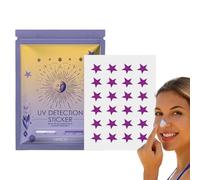 Lot de 24 autocollants de détection UV - Pour le bronzage - Crème solaire imperméable pour rappeler les soins personnels pour les autorités faciales