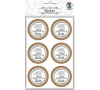 Lot De 24 Autocollants De Mariage Avec Inscription « Save The Date, » Et Décorés De Films - Diamètre : Environ 4,8 Cm, Multicolore