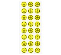 Lot de 24 autocollants de sécurité ISO de 2 cm - Autocollant de borne de terre - Panneau d'avertissement de sécurité électrique - Panneau d'avertissement étanche - Connectez un connecteur de terre au
